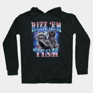 Raccoon Rizz Em With The Tism Vintage Meme Autism Awareness Hoodie